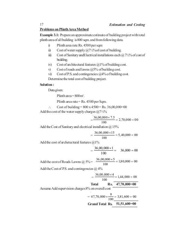 Estimating Costing And Valuation Pdf